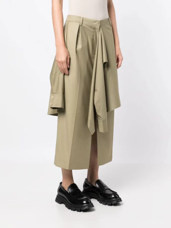 Geon.J.- layered midi straight skirt